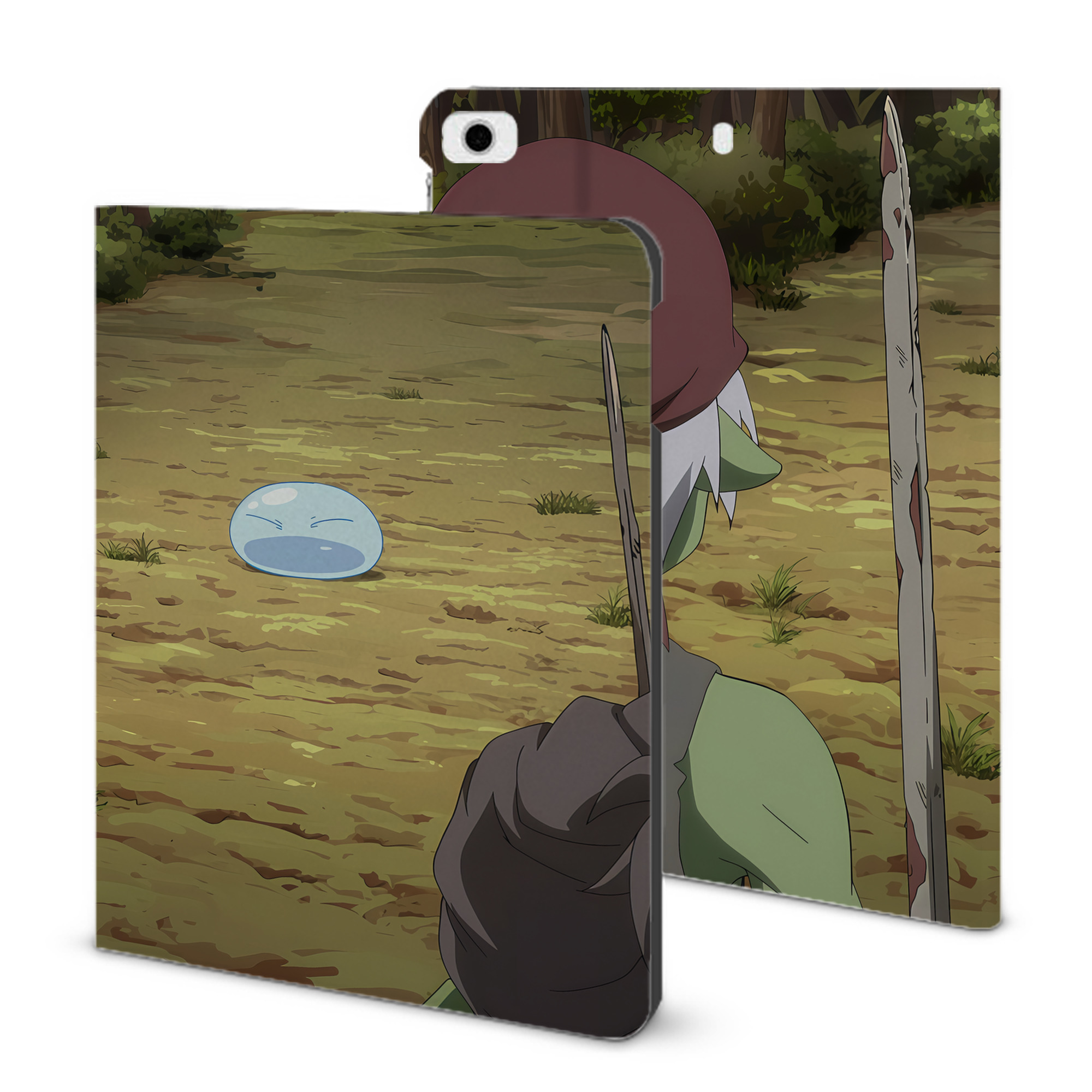 （画像用） 転スラ Regarding Reincarnated to Slime IPad ケース ブック型 PUレザー TPU 耐衝撃 軽量 薄型 ペン収納なし 全面保護 IPad 各モデル対応